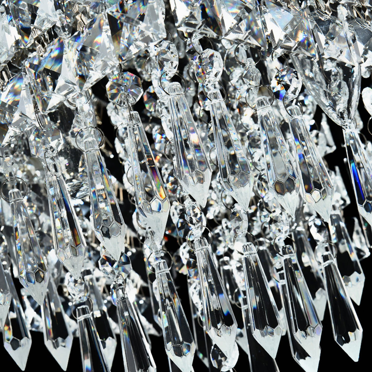 Kristallen plafondlamp chroom vierkant met 4 lichtpunten hal slaapkamer woonkamer modern design decoratief | Sulvida