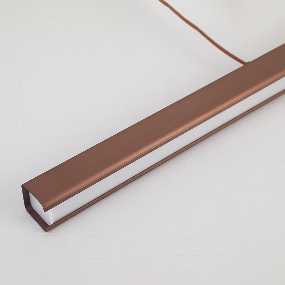 Moderne LED Hanglamp Lineair Design Zwart Bruin Dimbaar Eettafel Woonkamer Metaal Acryl 80-150cm Eetkamer | Sulvida