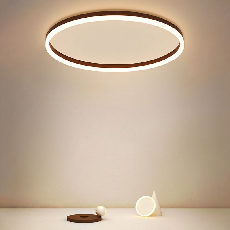 Ronde LED Plafondlamp Zwart Metaal Modern Design Woonkamer Slaapkamer Dimbaar Ring Sfeerlicht Plafondverlichting | Sulvida