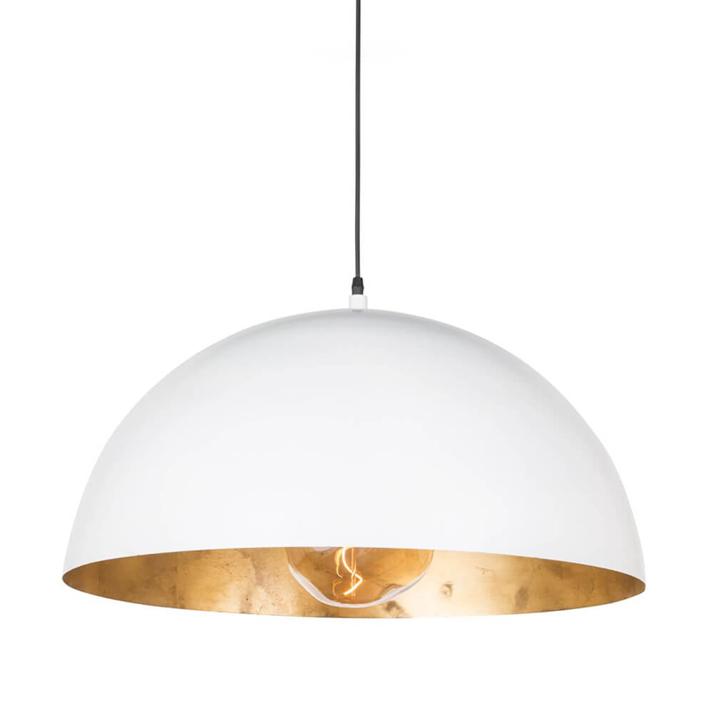 Metalen Koepel Hanglamp Zwart Staal Oversized Design Industrieel Goud Binnenzijde Nordic Stijl Verlichting | Sulvida