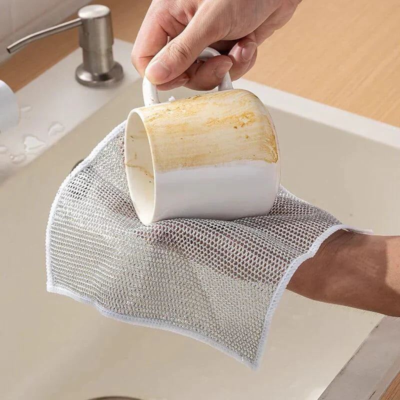 Krasvrije Vaatdoeken Set van 10 Stuks voor Afwassen Schoonmaken Herbruikbaar Mesh Vaatdoek Keuken Afwasdoekjes | Sulvida