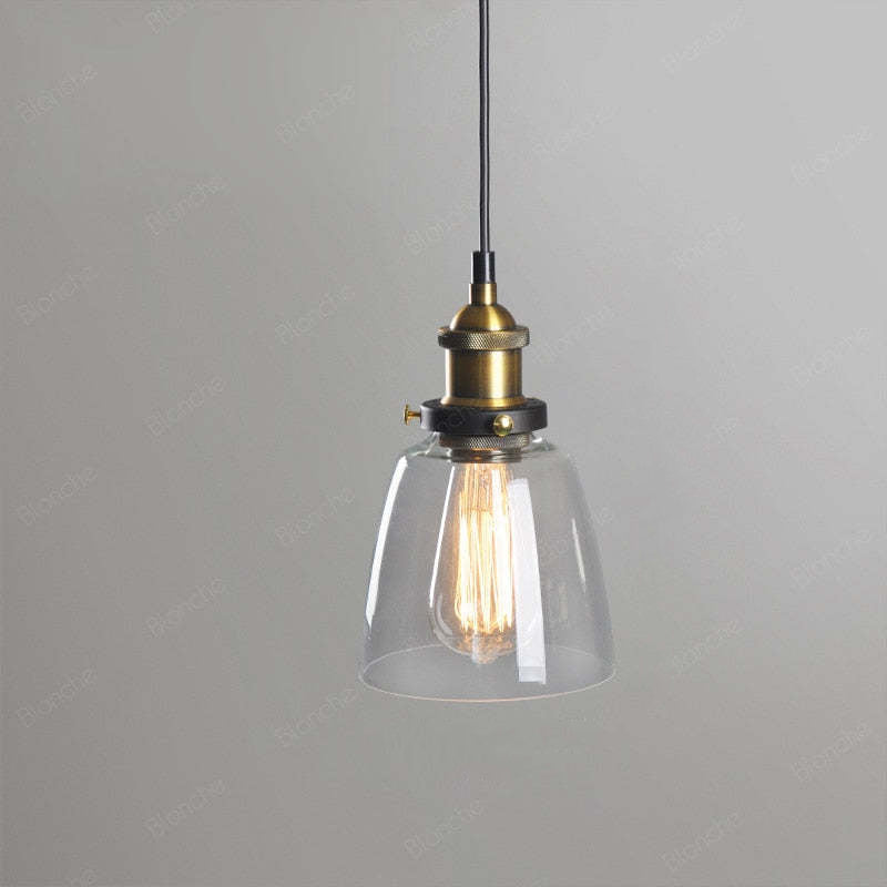 Industriële Glazen Hanglamp Metaal E27 Fitting Clear Amber Smoke Grey Verstelbaar Snoer Eetkamer Woonkamer | Sulvida