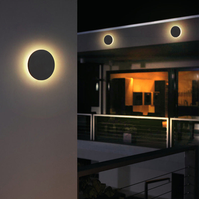 Minimalistische LED Wandlamp Metaal Buiten Binnen Wit Zwart Rond Vierkant Tuin Hal Verlichting Modern Design | Sulvida