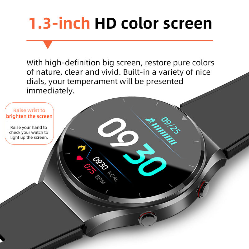 Smartwatch Gezondheidsmonitor met ECG Bloeddruk Hartslagmeting Zwart Zilver Sporthorloge | Sulvida