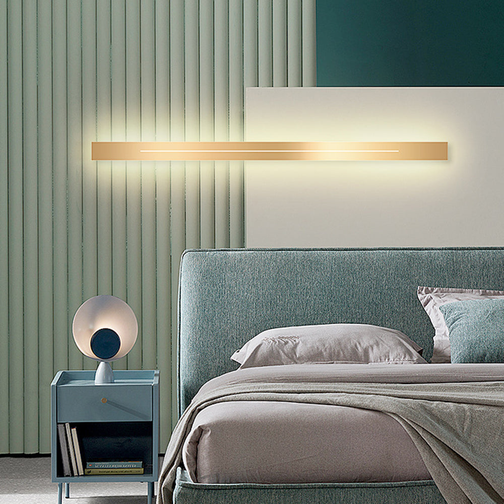 LED Wandlamp Modern Lineair Design Zwart Goud Acryl Metaal Slaapkamer Woonkamer Dimbaar 60-200cm Elegant | Sulvida