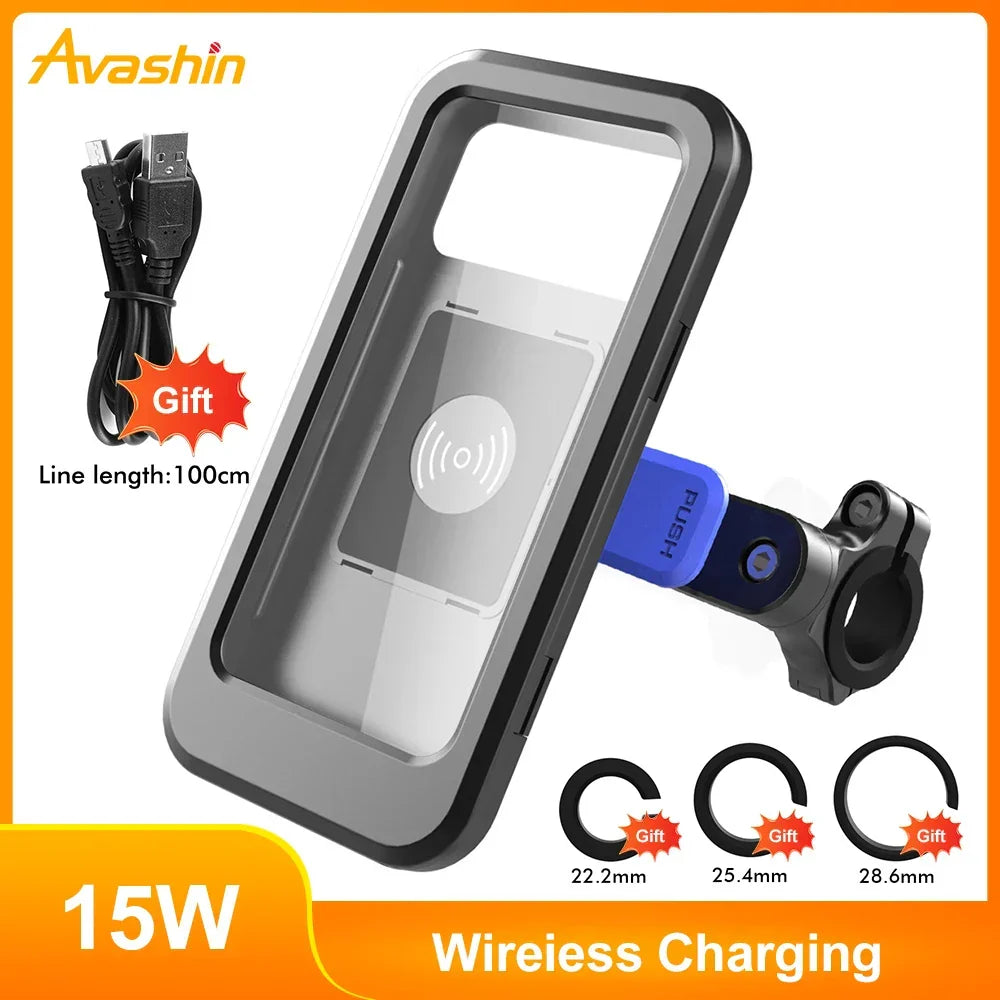 Waterdichte telefoonhouder fietsenstuur met oplaadmogelijkheid powerbank 5000 mAh 15W USB voor smartphone | Sulvida