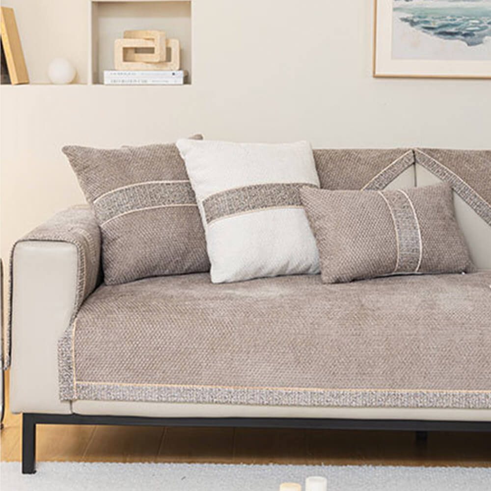 Chenille Bankbeschermer met Anti-Slip – Krasvast Bankhoes voor Bank Sofa Couch Bescherming Interieur | Sulvida
