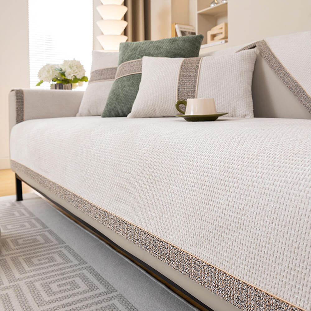 Chenille Bankbeschermer met Anti-Slip – Krasvast Bankhoes voor Bank Sofa Couch Bescherming Interieur | Sulvida