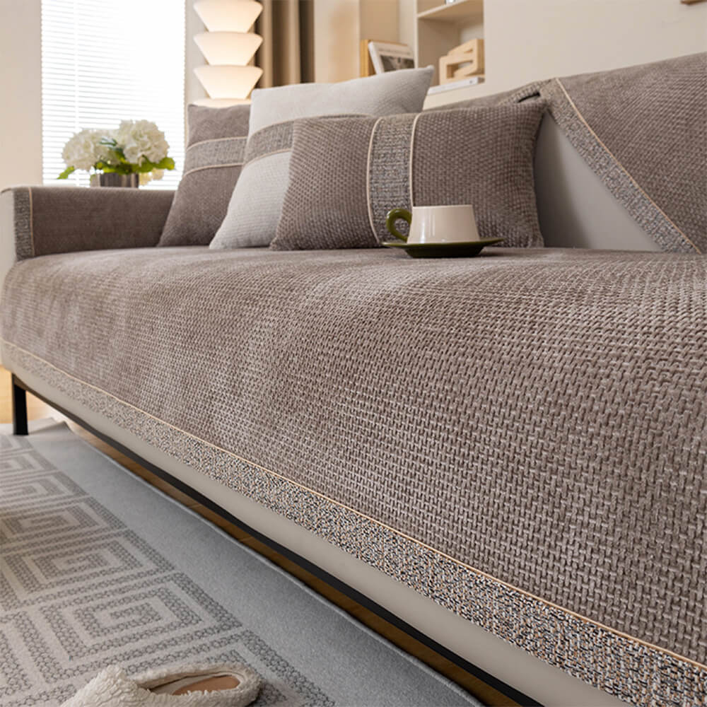 Chenille Bankbeschermer met Anti-Slip – Krasvast Bankhoes voor Bank Sofa Couch Bescherming Interieur | Sulvida