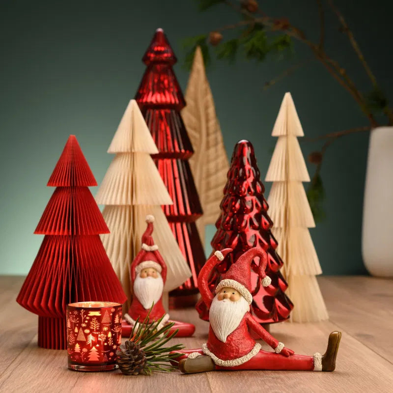 Arbre décoratif en papier 30 cm pliable à structure alvéolée, décoration de fête pour table, mur ou vitrine | Sulvida