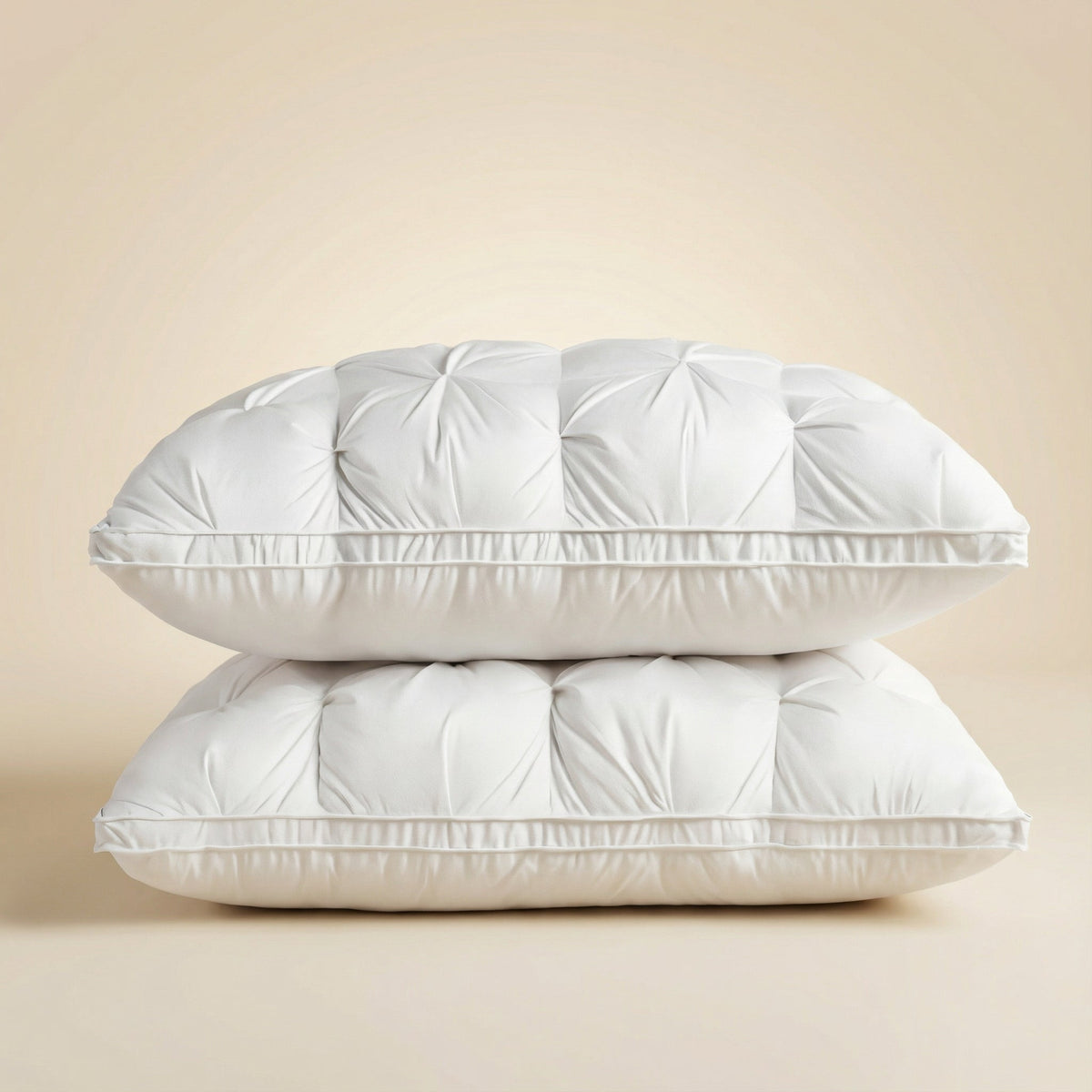 Ganzenveren Kussen 100% Ademberemd Vormvast Neksteun 48x74 cm Wit Bruin Grijs Luxe Slaapcomfort Hoofdkussen | Sulvida