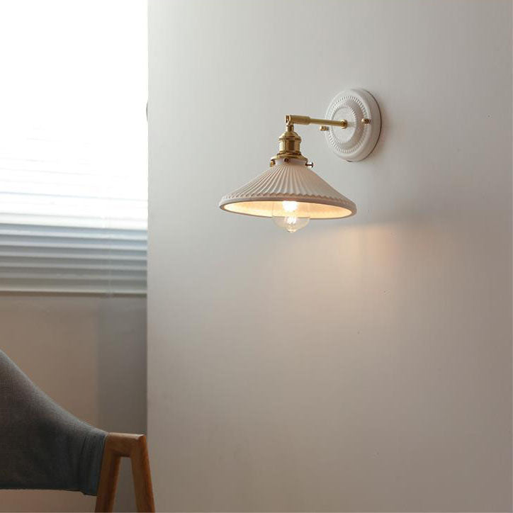 Wandlamp Keramiek met Messing Vintage Rond Armatuur Exclusief Lamp Woonkamer Gang Slaapkamer Chique Stijl | Sulvida