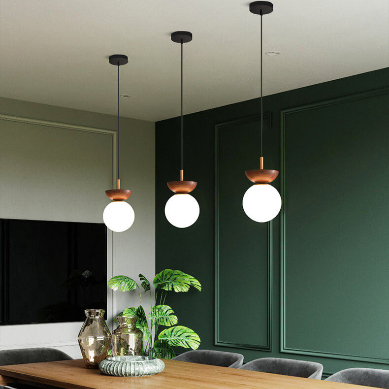 Glazen Hanglamp Metalen Frame Rond Design Woonkamer Slaapkamer Minimalistisch Sfeerlicht Plafondlamp | Sulvida