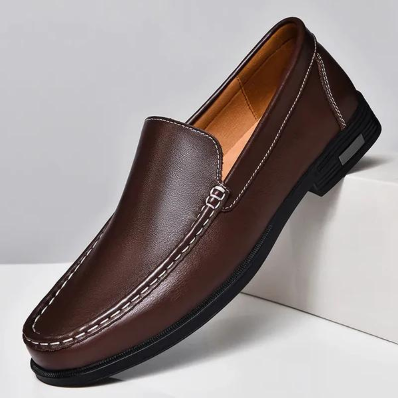 Lederen loafers heren premium comfortabel klassiek zwart bruin grijs blauw business formeel casual schoeisel | Sulvida
