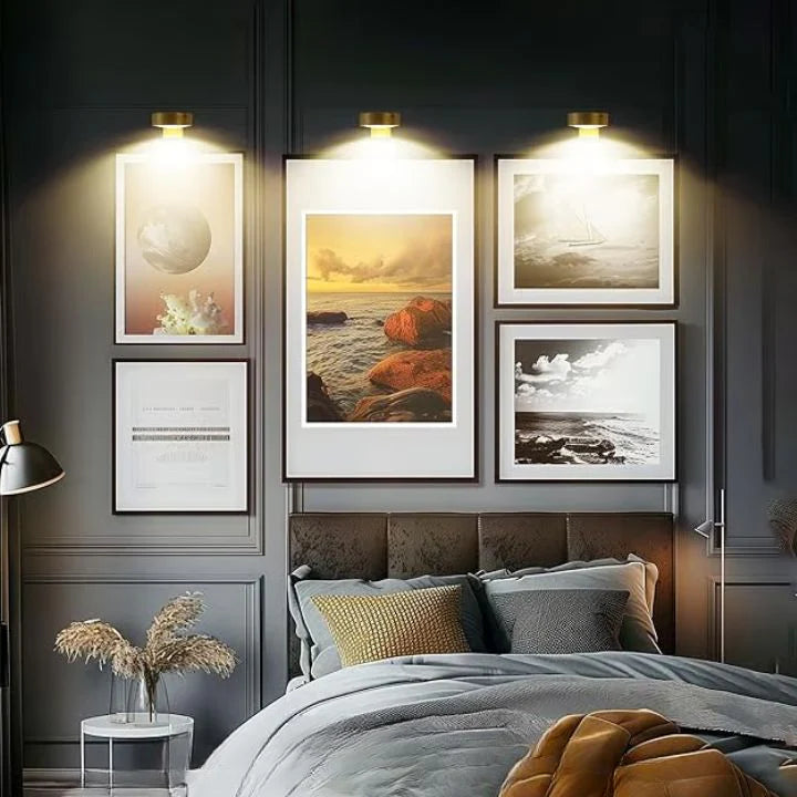 Draadloze LED-Schilderijlamp op Batterij met Afstandsbediening Timer Dimbaar voor Kunst Wanddecoratie | Sulvida