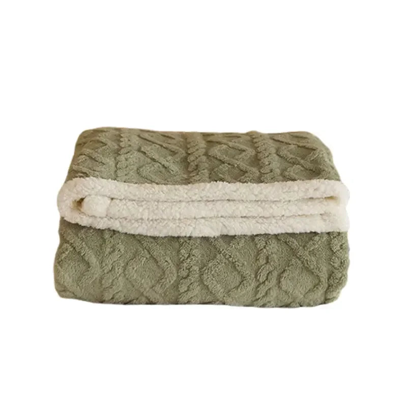 Luxe Dikke Lamswollen Winterdeken 70x100-200x230 cm WarmWool Fleece Plaid Extra Zachte Thermische Deken voor Tweepersoons- en Eenpersoonsbed | Sulvida