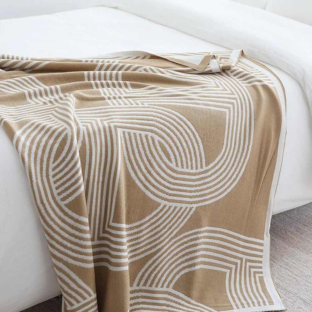 Dubbelzijdige Gebreide Plaid met Geometrisch Patroon – Zachte Deken voor Bank Bed Stoel Warmte Stijl | Sulvida