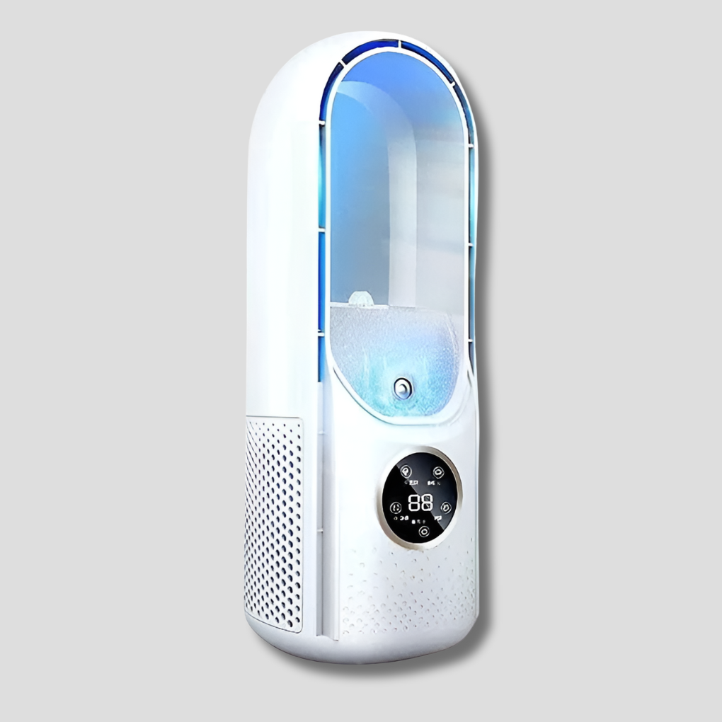 Stille Tafelventilator Zonder Bladen voor Thuis Kantoor Slaapkamer 3 Windmodi Compact Energiezuinig Design | Sulvida