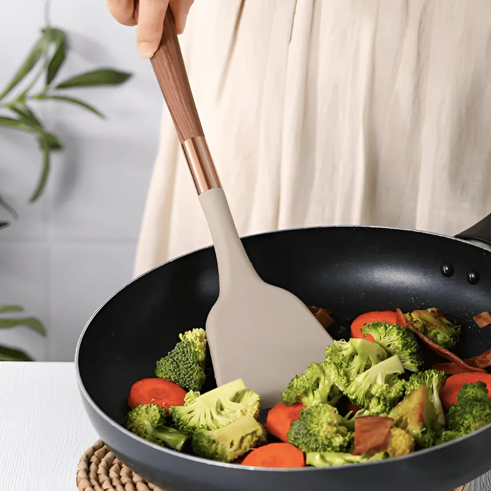 Siliconen Keukengerei Set 10-delig Hittebestendig Kookgereedschap Ergonomisch Handvat voor Modern Koken | Sulvida