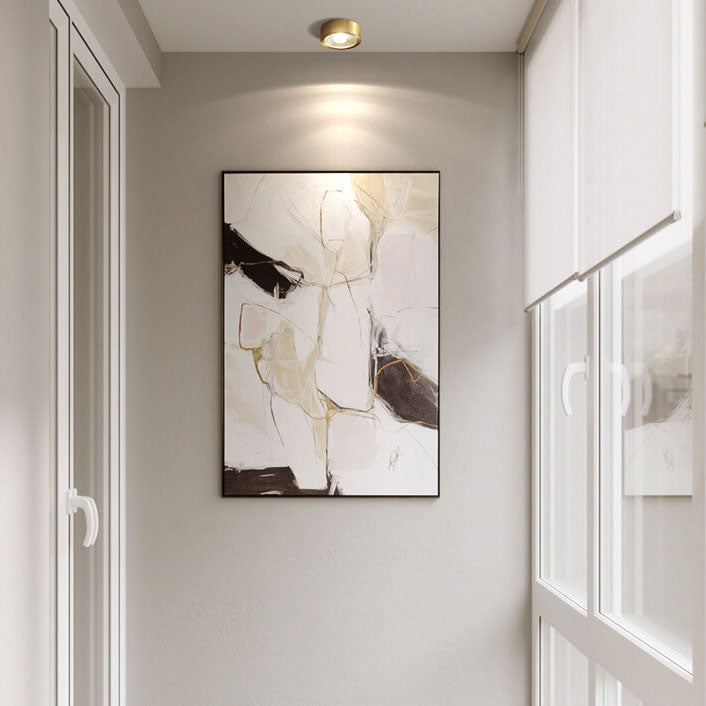 Plafondlamp rond koper ultradun LED geïntegreerd 8-12 cm directe montage warm wit koel wit voor hal woonkamer | Sulvida