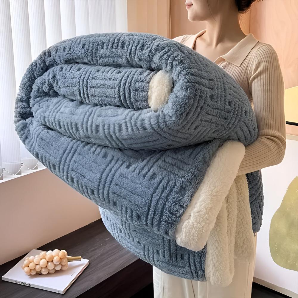 Sherpa Plaid Dubbel Gelaagd Fleece Geweven Patroon Warm Knuffeldeken Woonkamer Slaapbank Decoratief Deken | Sulvida