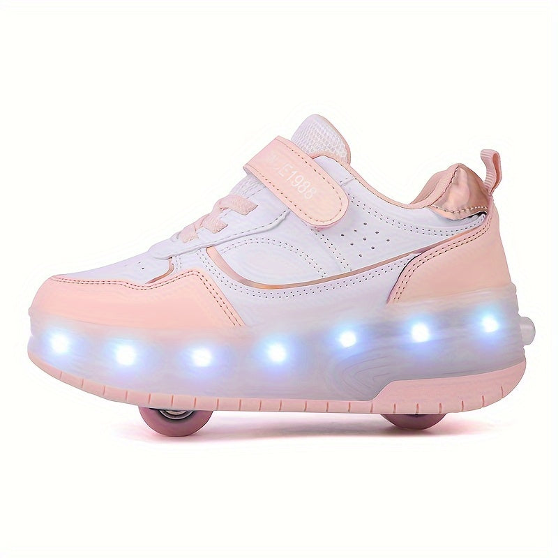 Kindersneakers met LED-Verlichting en Afneembare Wieltjes voor Bewegingsvrijheid en Actieve Spelende Kinderen | Sulvida