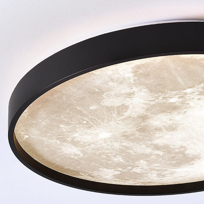 Ronde plafondlamp met LED ijzer acryl dimbaar zwart wit voor woonkamer slaapkamer moderne interieurverlichting | Sulvida