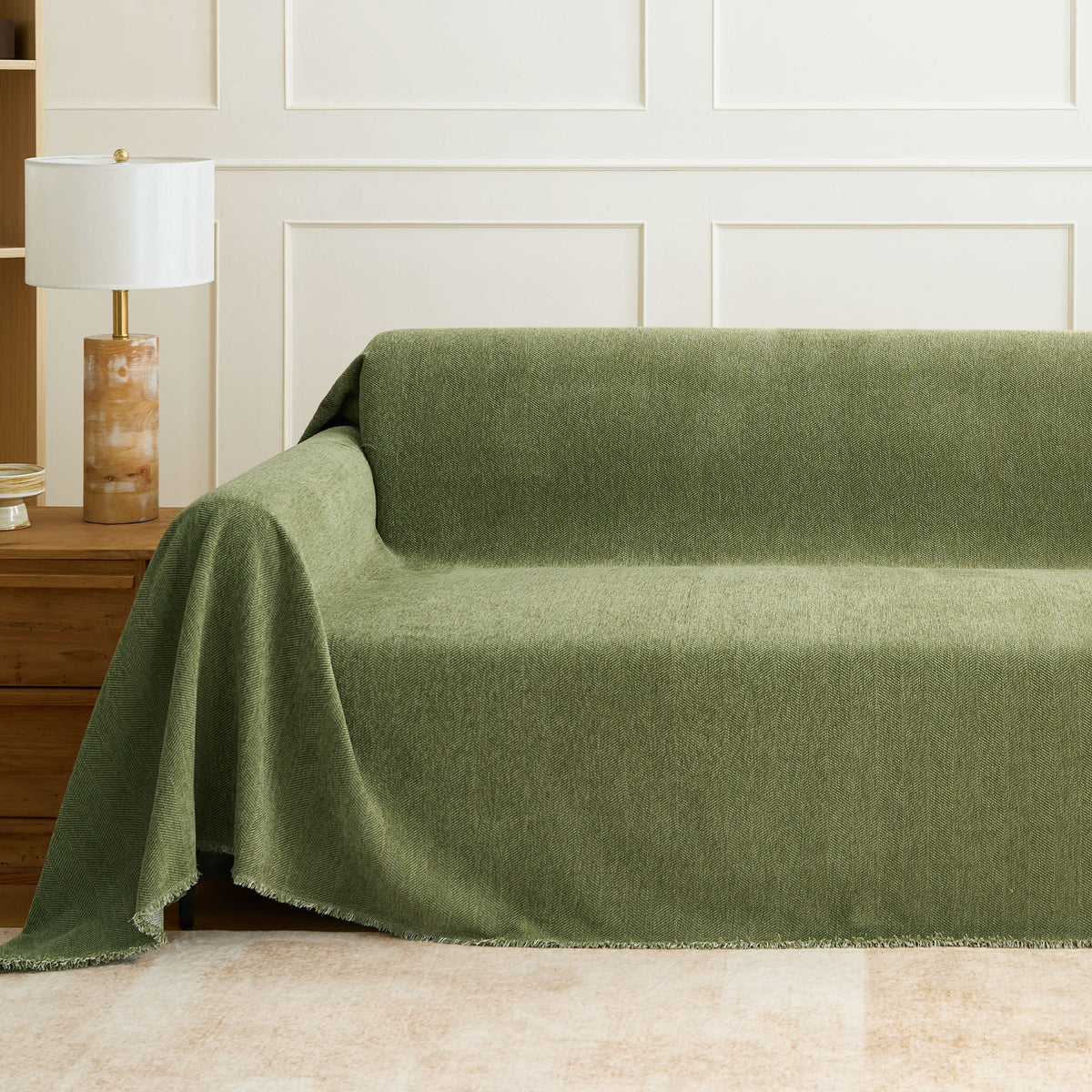 Geweven Bankhoes Visgraat Patroon Meubelbeschermer Huisdiervriendelijk Wasbaar Decoratief Sofa Woonkamer | Sulvida