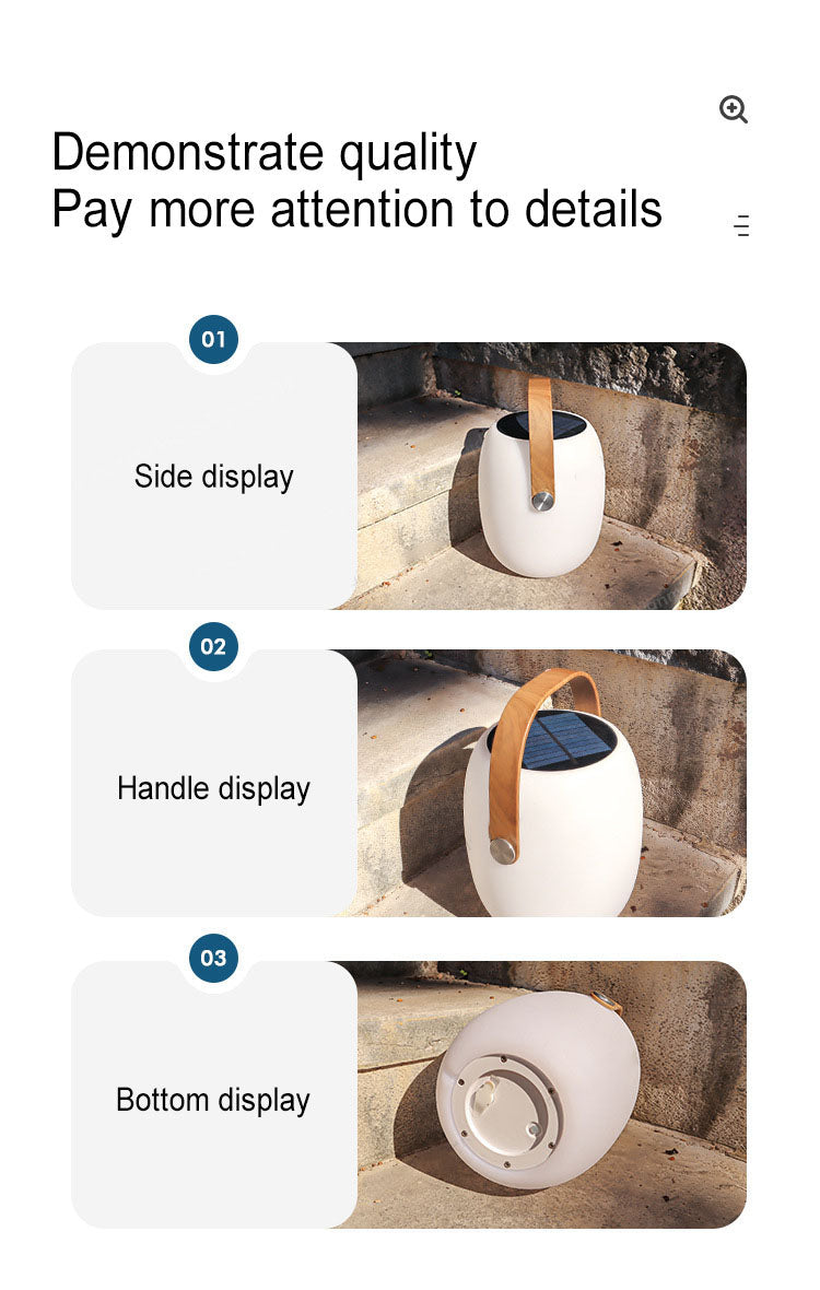 Draagbare Solar LED Tuinlamp Wit Polyethyleen Waterdicht Multifunctioneel Sfeerverlichting Tuin Terras | Sulvida
