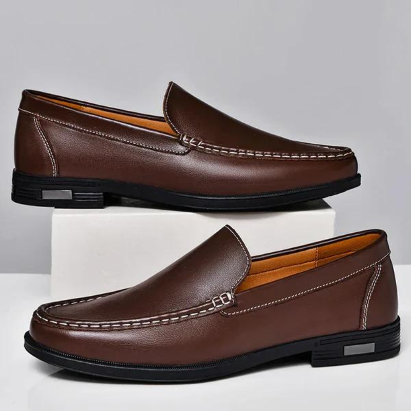 Lederen loafers heren premium comfortabel klassiek zwart bruin grijs blauw business formeel casual schoeisel | Sulvida