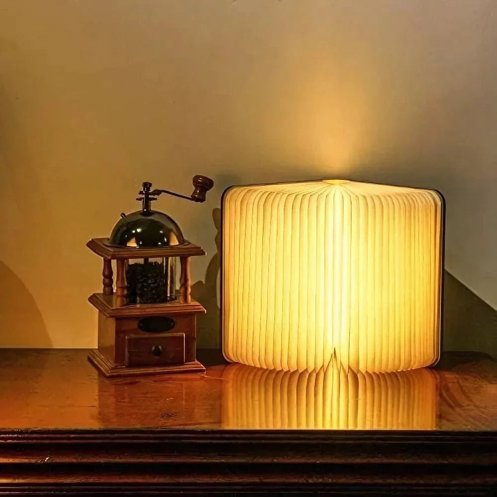 Opklapbare Tafellamp met LED Boekvorm Design 360° Verstelbaar Oplaadbaar Sfeerlicht Nachtlampje Leeslamp | Sulvida