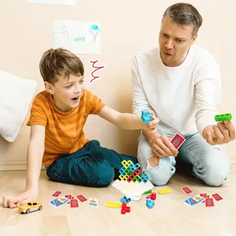 Kleurrijk Houten Stapelspel Tetris Balanceer Uitdaging Educatief Speelgoed Coördinatie Motoriek Spelplezier | Sulvida