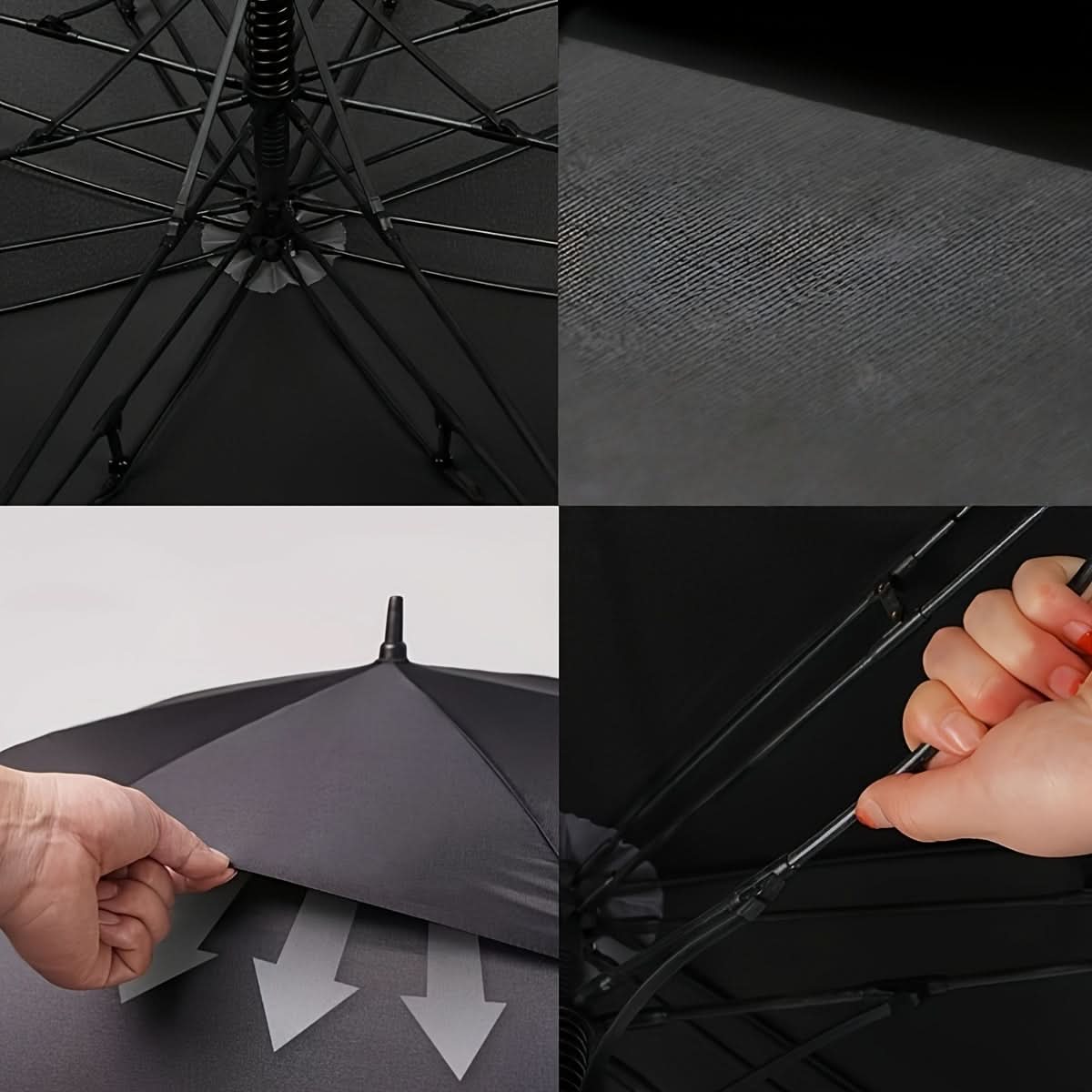 Parapluie de golf extra-large de 140 cm, ventilé et résistant au vent, pour 2 à 3 personnes, ouverture automatique et protection contre la pluie | Sulvida
