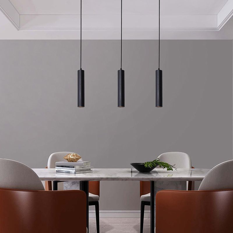 Hanglamp Cilindrisch Zwart Metaal LED Woonkamer Eetkamer Modern Industrieel Design Verstelbaar Pendellamp | Sulvida