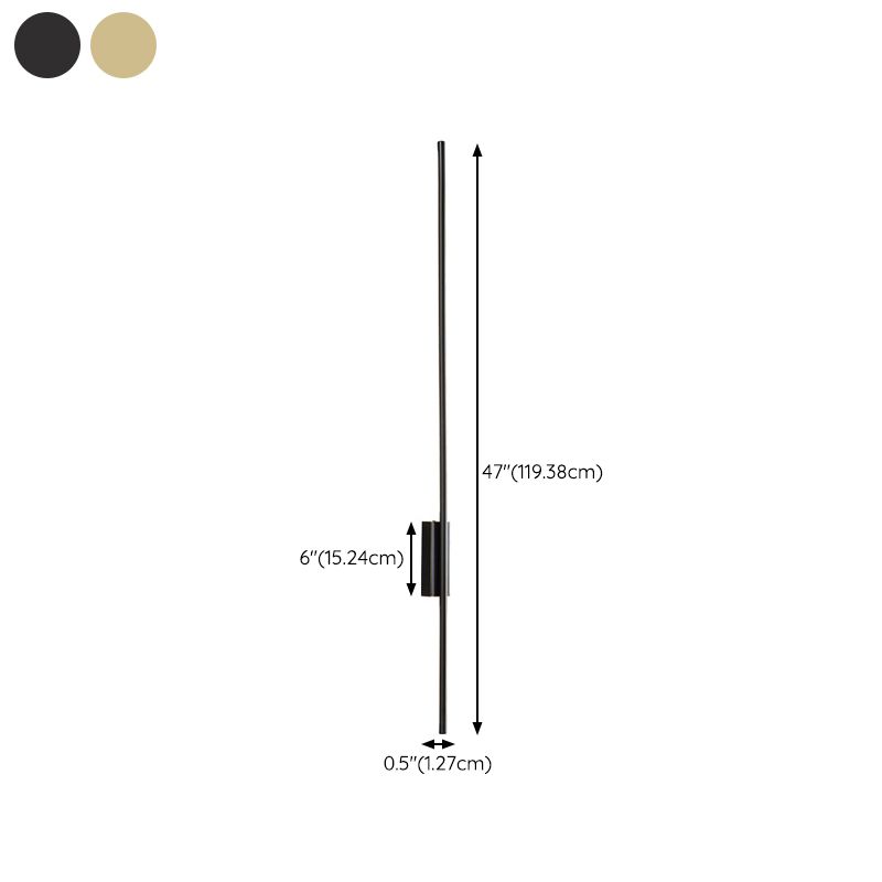 Moderne LED Wandlamp Metaal Acryl Lineair Design Slaapkamer Woonkamer Gang 61-120cm Zwart Goud Verlichting | Sulvida