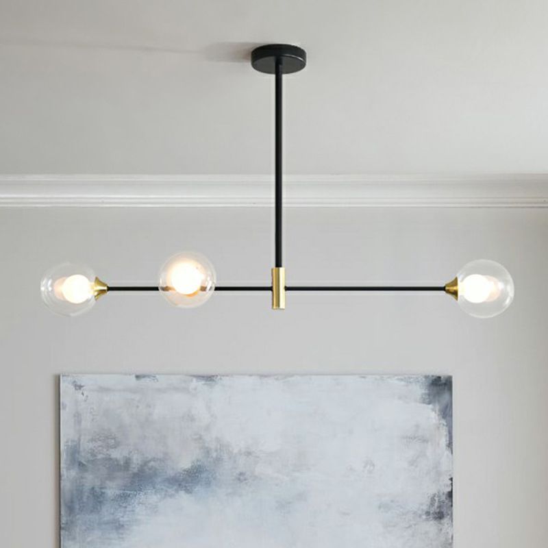 Hanglamp Metaal Glas Zwart Bubbeldesign Eetkamer Woonkamer Slaapkamer Lineair Scandinavisch Nordic Stijl | Sulvida