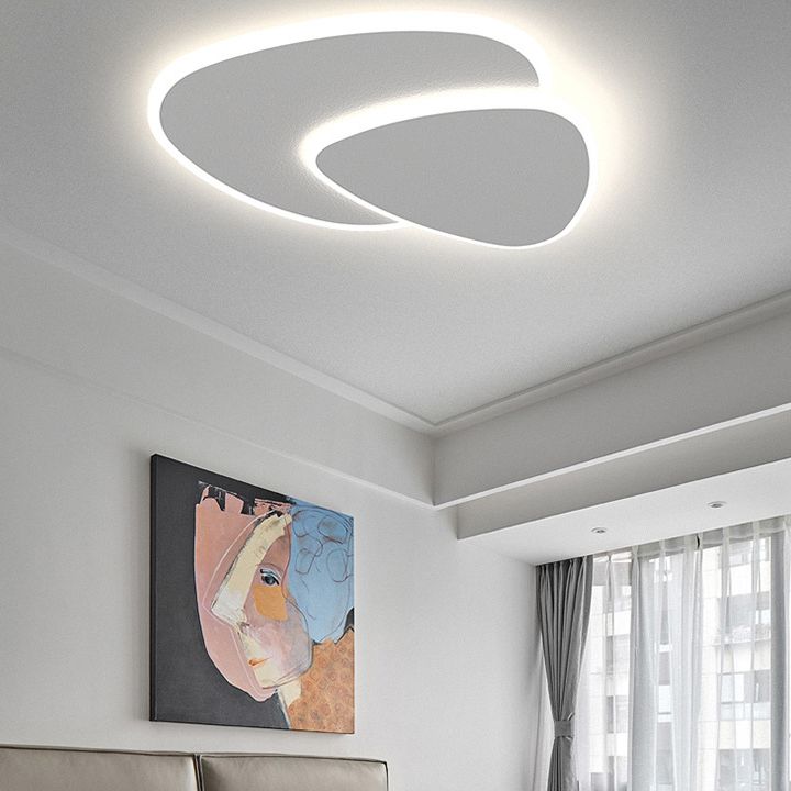 Geometrische Plafondlamp Wit Metaal Acryl LED 40-50cm Woonkamer Slaapkamer Modern Design Verlichting | Sulvida
