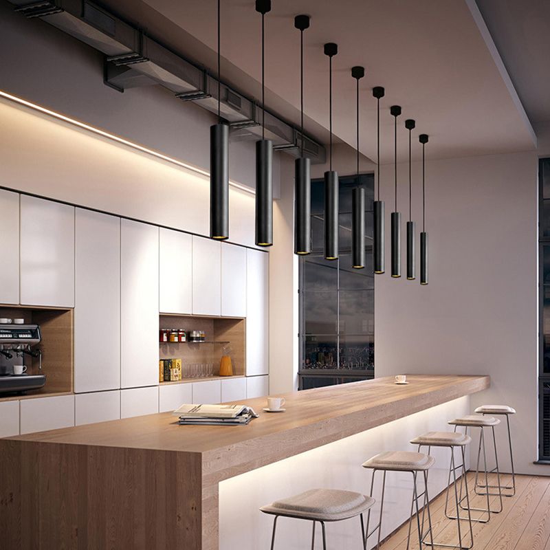 Hanglamp Cilindrisch Zwart Metaal LED Woonkamer Eetkamer Modern Industrieel Design Verstelbaar Pendellamp | Sulvida