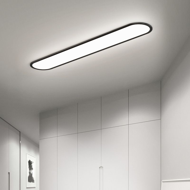 Ovale plafondlamp in metaal en acryl voor woonkamer slaapkamer dimbaar warm neutraal koel wit modern design | Sulvida