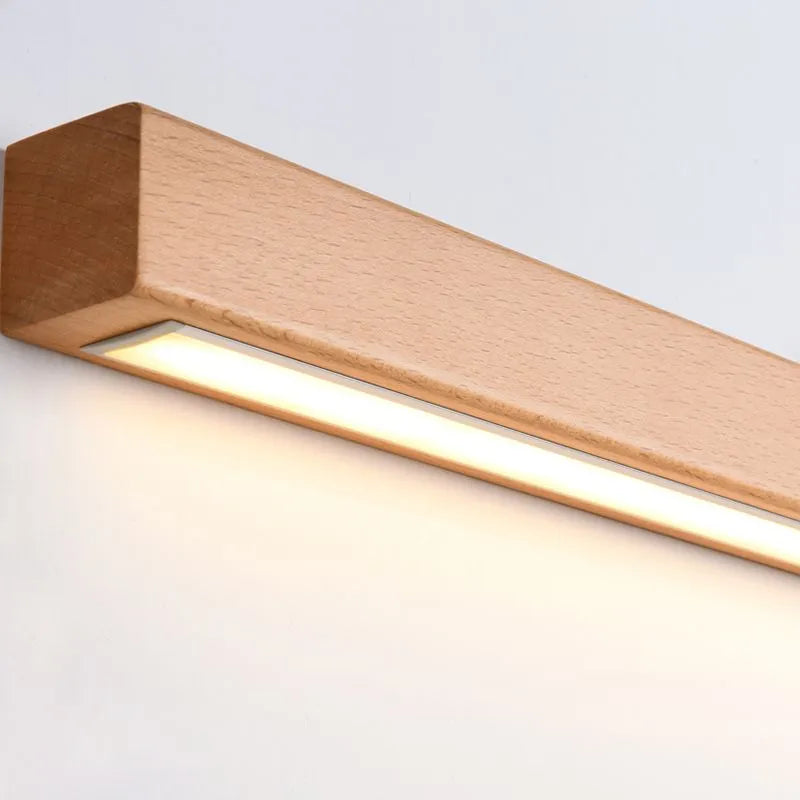 Moderne Wandlamp Hout met Acryl Spiegelverlichting voor Badkamer Slaapkamer Woonkamer Design 60 tot 120 cm | Sulvida