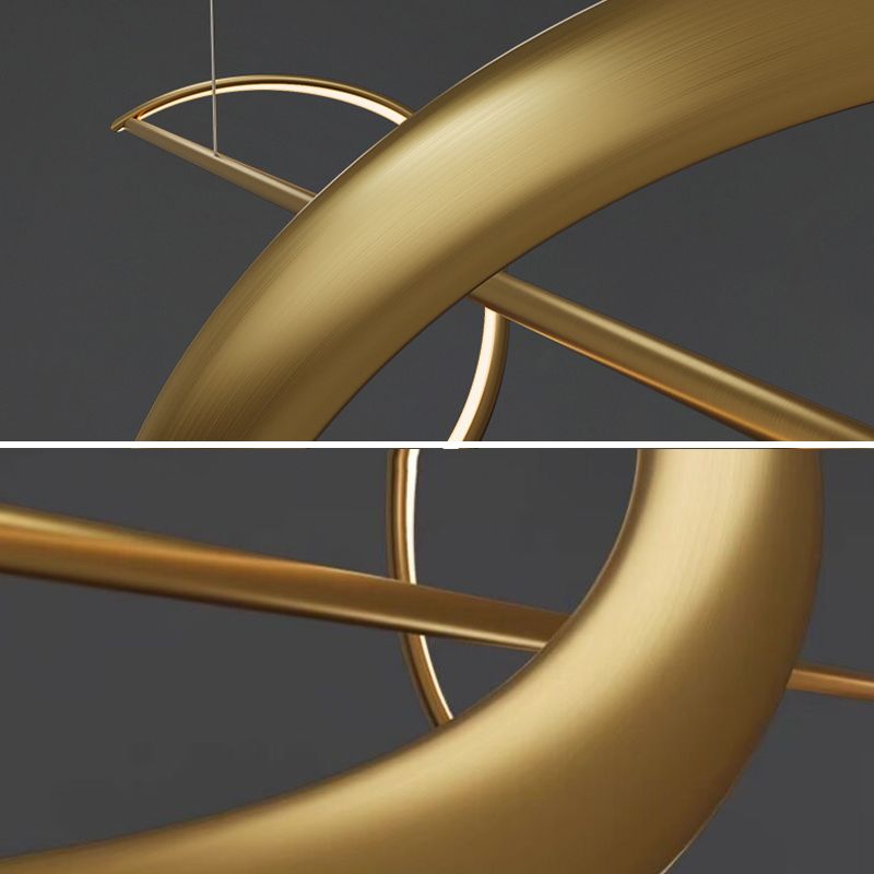 Hanglamp Golfvorm Metaal Messing & Zwart Dimbaar LED Slaapkamer Woonkamer Minimalistische Verlichting | Sulvida
