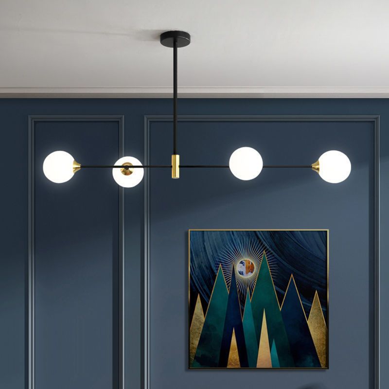 Hanglamp Metaal Glas Zwart Bubbeldesign Eetkamer Woonkamer Slaapkamer Lineair Scandinavisch Nordic Stijl | Sulvida