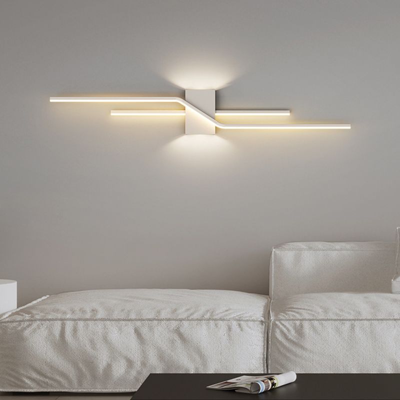Lineaire LED Wandlamp Metaal & Acryl Zwart Wit voor Slaapkamer Badkamer Woonkamer Minimalistische Wandverlichting | Sulvida