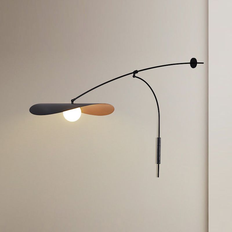 Wandlamp Boogarm Zwart Goud Glas Metaal Slaapkamer Woonkamer Luxe Sfeerverlichting Accent Interieur Design | Sulvida