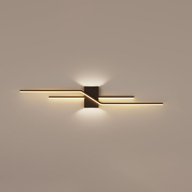 Lineaire LED Wandlamp Metaal & Acryl Zwart Wit voor Slaapkamer Badkamer Woonkamer Minimalistische Wandverlichting | Sulvida