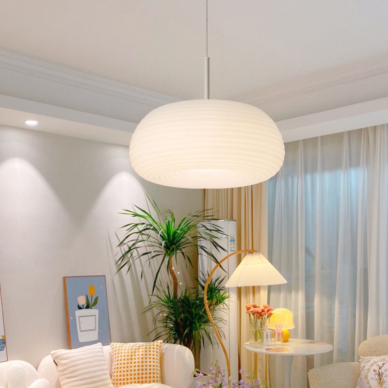 Hanglamp Wit Acryl Ovaal Dimbaar LED Verlichting Woonkamer Eetkamer Slaapkamer Modern Design Stijlvol Elegant | Sulvida