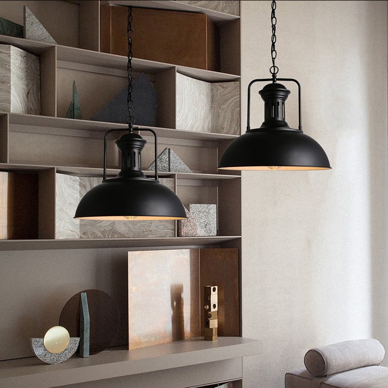 Industriële Hanglamp Metaal Vintage Stijl Zwart Roest E27 Fitting Eetkamer Woonkamer Keuken Restaurant | Sulvida