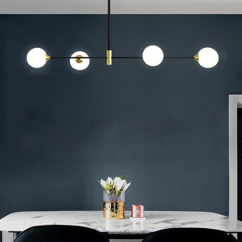 Hanglamp Metaal Glas Zwart Bubbeldesign Eetkamer Woonkamer Slaapkamer Lineair Scandinavisch Nordic Stijl | Sulvida