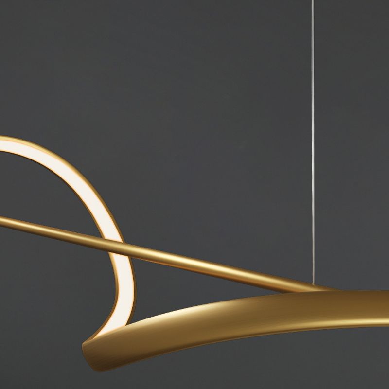 Hanglamp Golfvorm Metaal Messing & Zwart Dimbaar LED Slaapkamer Woonkamer Minimalistische Verlichting | Sulvida