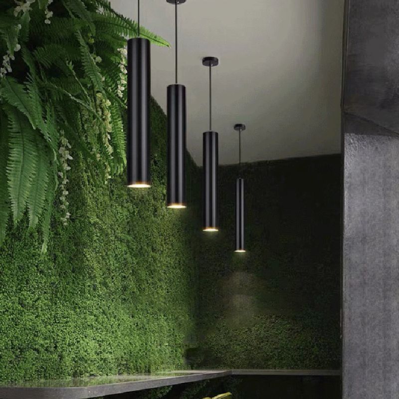 Hanglamp Cilindrisch Zwart Metaal LED Woonkamer Eetkamer Modern Industrieel Design Verstelbaar Pendellamp | Sulvida